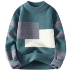 Leland | Mens Knitted Winter Warm Loose Contrast Colour Sweater - 2