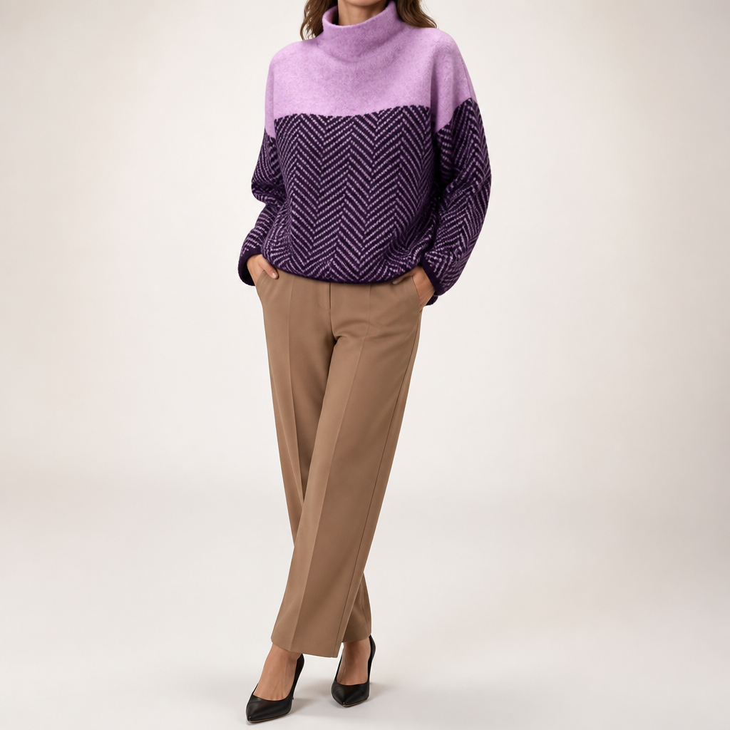 Lena | Womens Chunky Knit Warm Winter Sweater, Pink