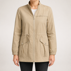 Lennon | Womens Wool Blend Drawstring Waist Winter Coat, Khaki