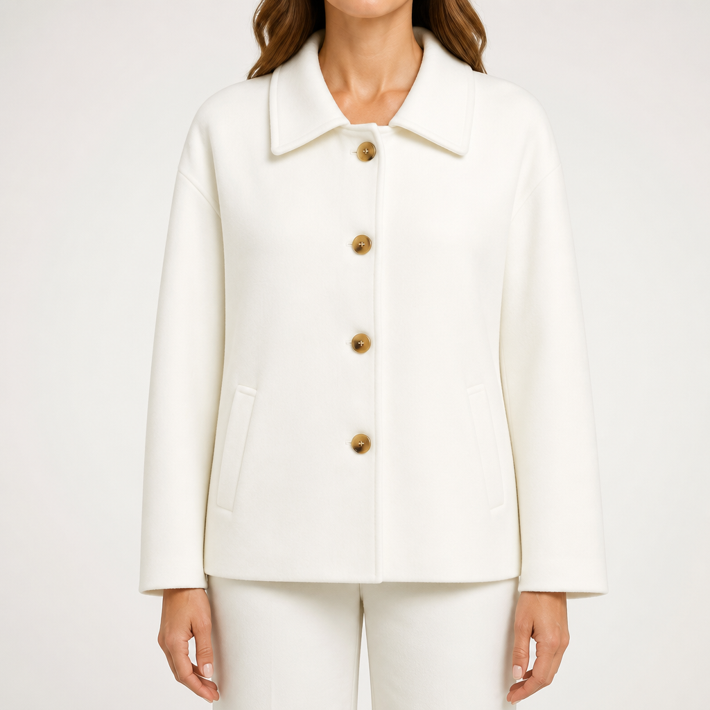 Lenora | Womens Tweed Blazer Vintage Tailored Smart Casual Jacket, White