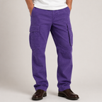 Levi | Mens Drawstring Moisture Wicking Multi Pocket Cargo Work Pants, Purple
