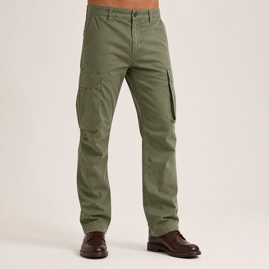 Levi | Mens Drawstring Moisture Wicking Multi Pocket Cargo Work Pants, Green