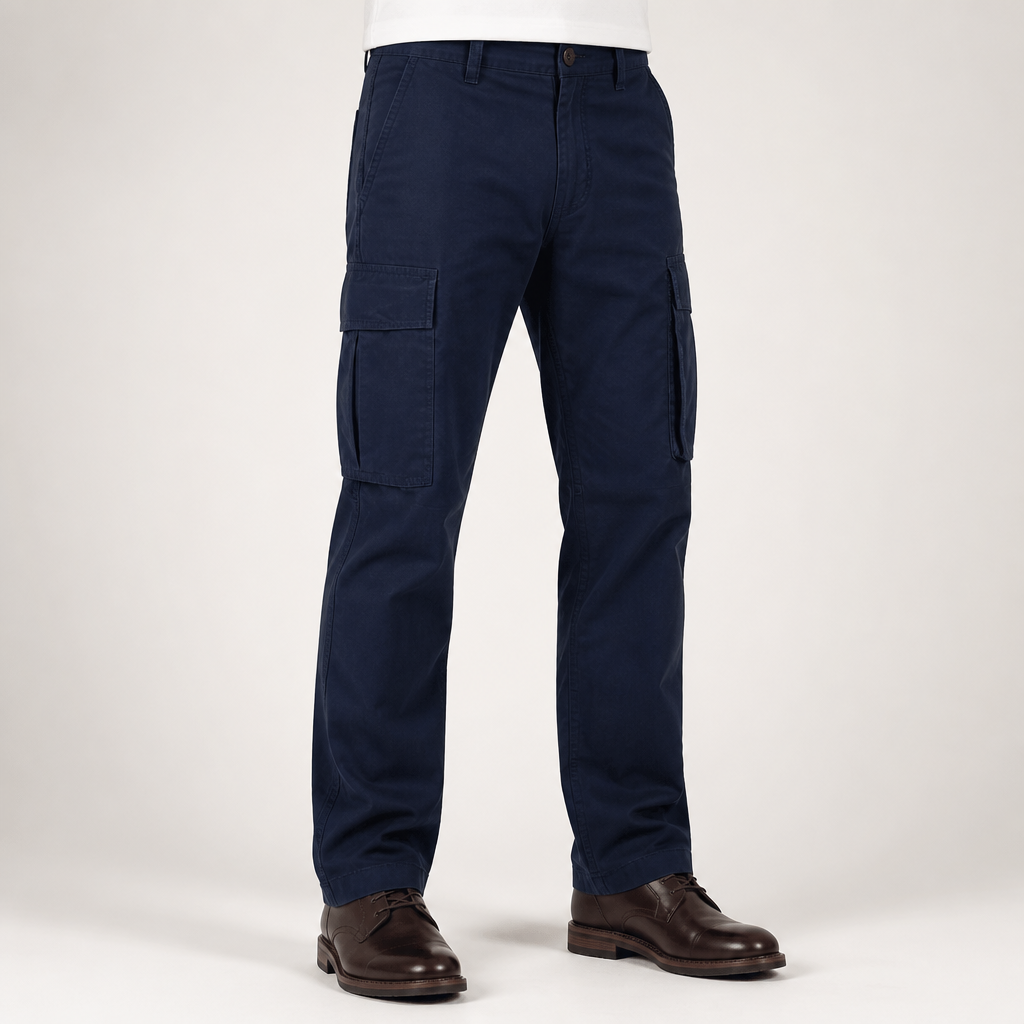 Levi | Mens Drawstring Moisture Wicking Multi Pocket Cargo Work Pants, Navy