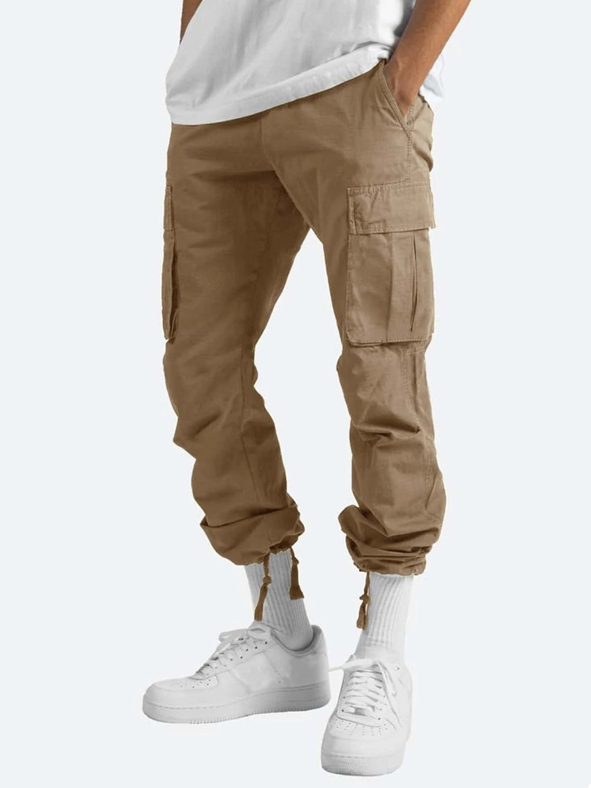 Levi | Mens Drawstring Moisture Wicking Multi Pocket Cargo Work Pants