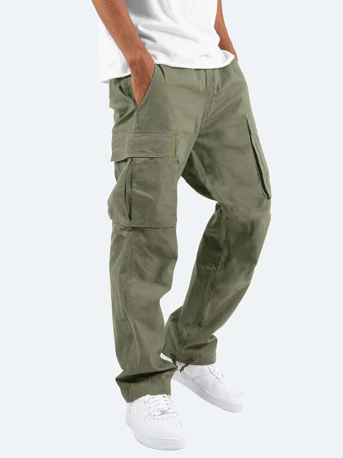 Levi | Mens Drawstring Moisture Wicking Multi Pocket Cargo Work Pants