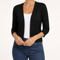 Lillian | Womens Short Knit Cardigan Coat Cropped Sweater Jacket, Black
