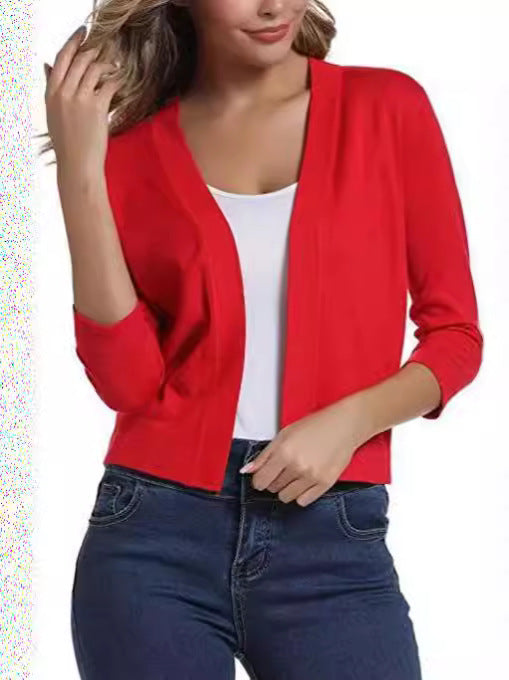 Lillian | Womens Short Knit Cardigan Coat Cropped Sweater Jacket