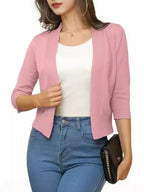 Lillian | Womens Short Knit Cardigan Coat Cropped Sweater Jacket