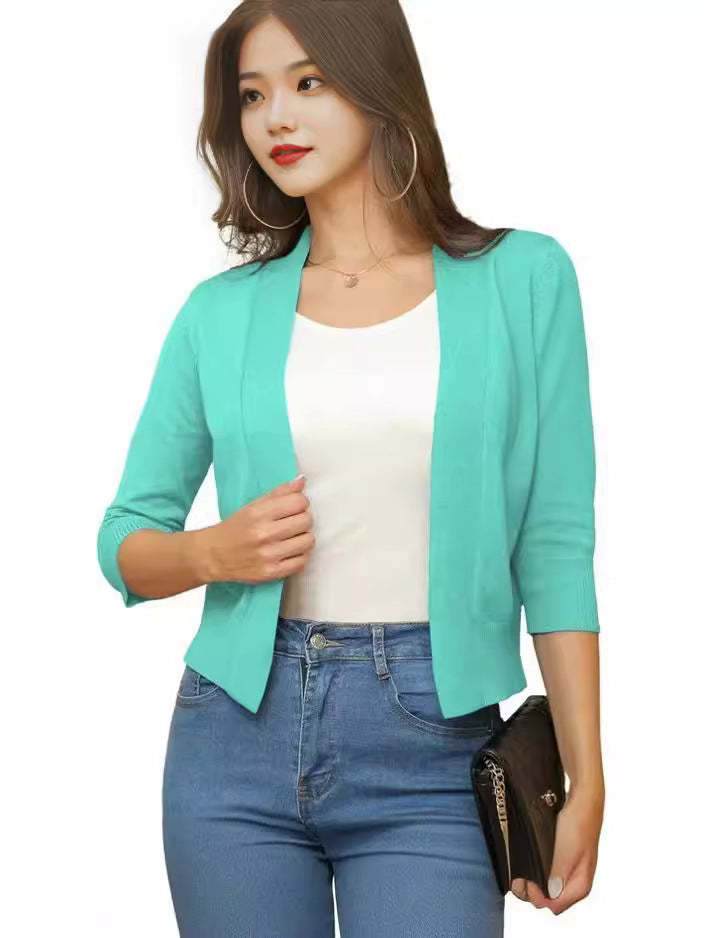 Lillian | Womens Short Knit Cardigan Coat Cropped Sweater Jacket