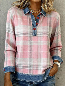 Lisa | Womens Vintage Stand Collar Top 3D Print Casual T-Shirt