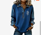 Lisa | Womens Vintage Stand Collar Top 3D Print Casual T-Shirt