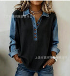 Lisa | Womens Vintage Stand Collar Top 3D Print Casual T-Shirt