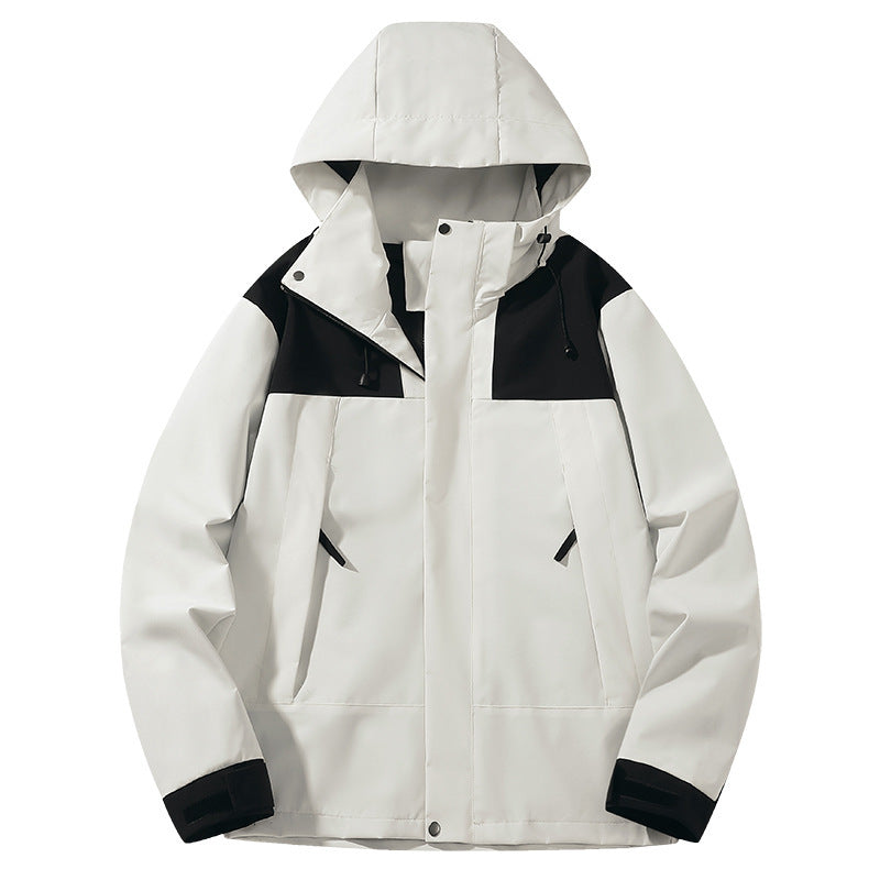 Lloyd | Mens Waterproof Ski Jacket Hardshell Windbreaker Rain Coat, Ivory White