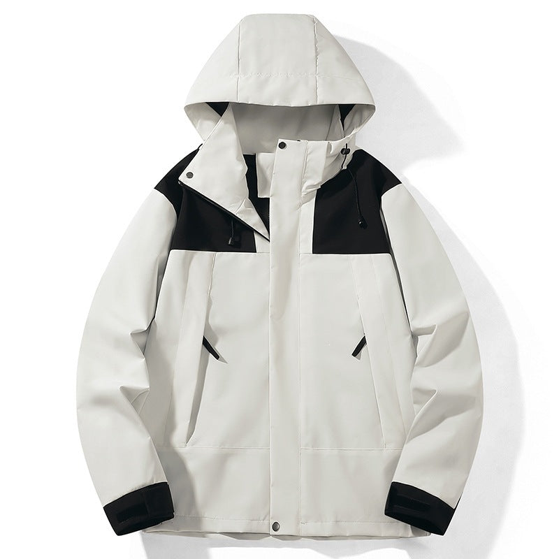 Lloyd | Mens Waterproof Ski Jacket Hardshell Windbreaker Rain Coat, Ivory White