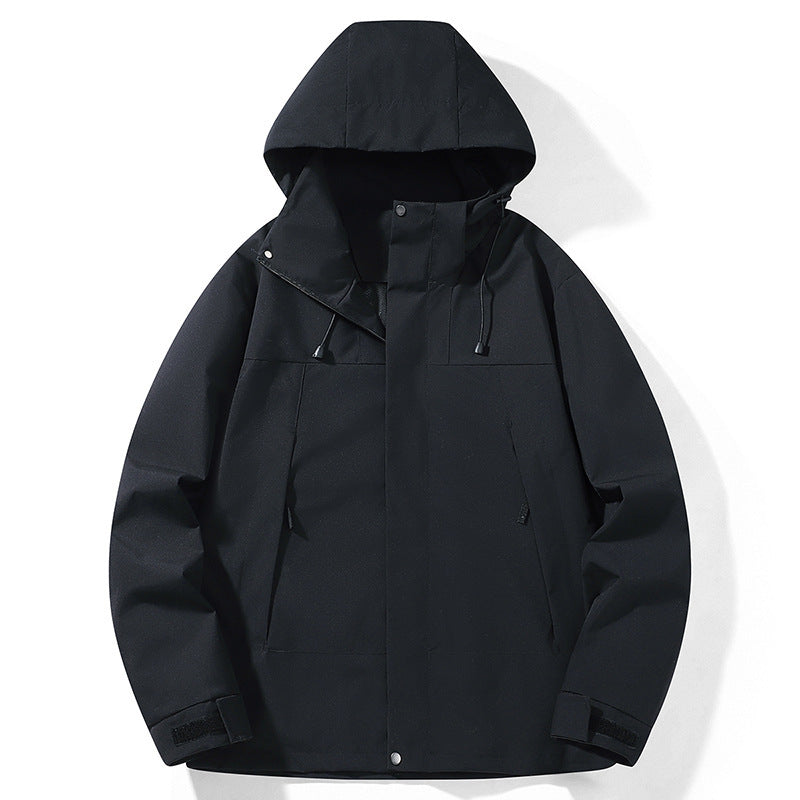 Lloyd | Mens Waterproof Ski Jacket Hardshell Windbreaker Rain Coat, Black