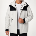 Lloyd | Mens Waterproof Ski Jacket Hardshell Windbreaker Rain Coat, Ivory White