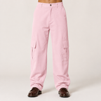 Logan | Mens Cargo Multi Pocket Straight Leg Work Pants, Pink