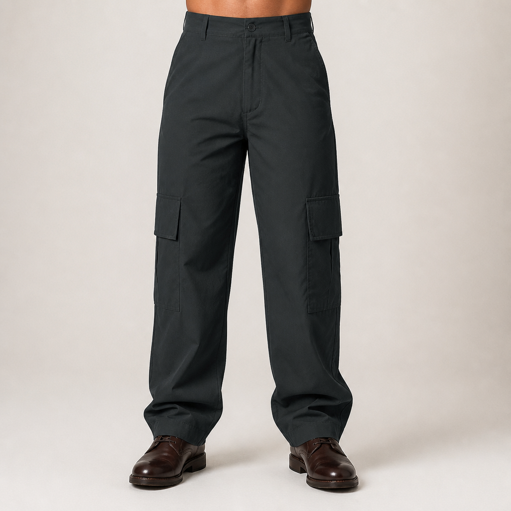 Logan | Mens Cargo Multi Pocket Straight Leg Work Pants, Graphite