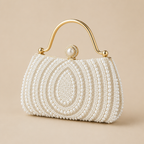 Lorena | Womens Clutch Purse Evening Bag Dinner Party Formal Handbag, White
