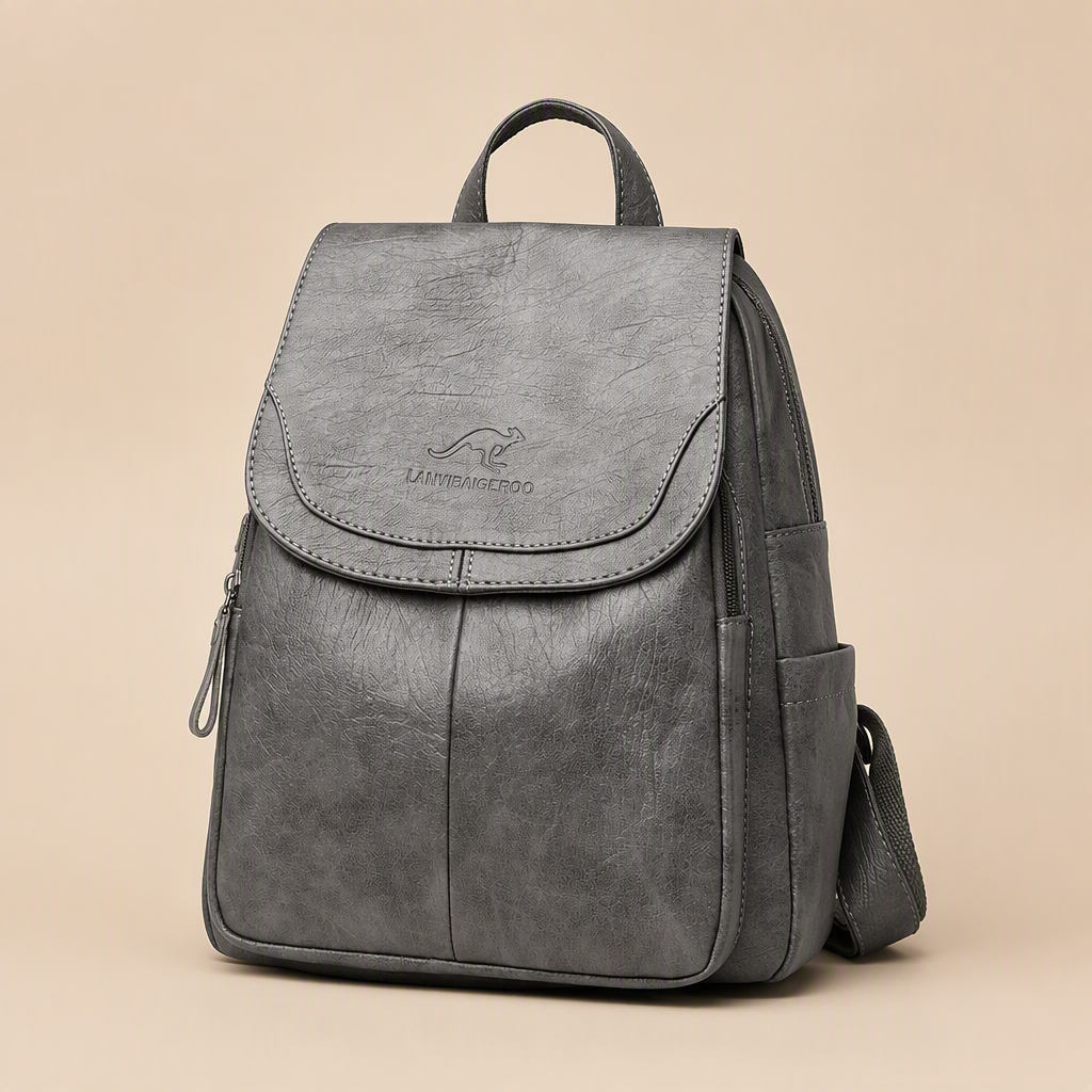 Lorraine | Womens Large Capacity Travel School Shoulder Backpack, Grey