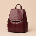 Lorraine | Womens Large Capacity Travel School Shoulder Backpack, Wine Red
