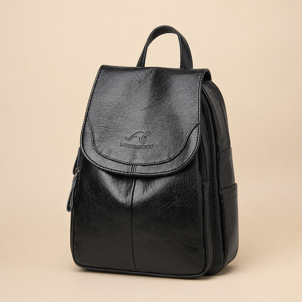 Lorraine | Womens Large Capacity Travel School Shoulder Backpack, Black