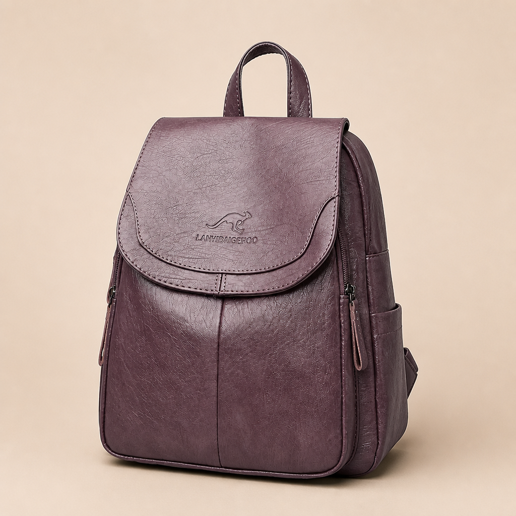 Lorraine | Womens Large Capacity Travel School Shoulder Backpack, Purple