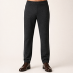 Louis | Mens Wool Winter Warm High Waisted Loose Pants, Black 2