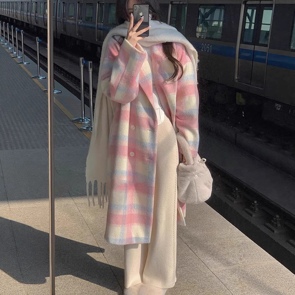 Lucia | Womens Plaid Wool Blend Warm Winter Coat