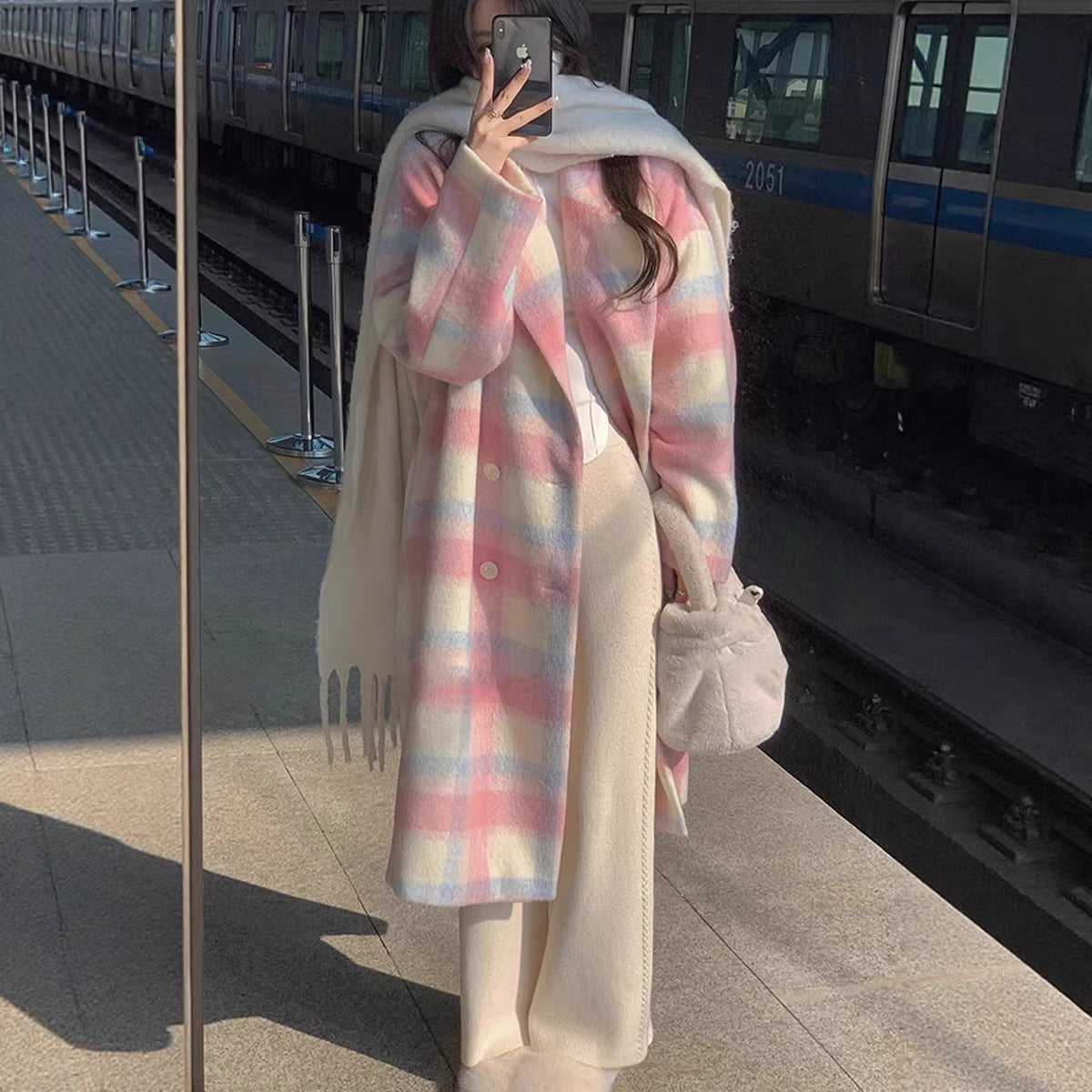 Lucia | Womens Plaid Wool Blend Warm Winter Coat