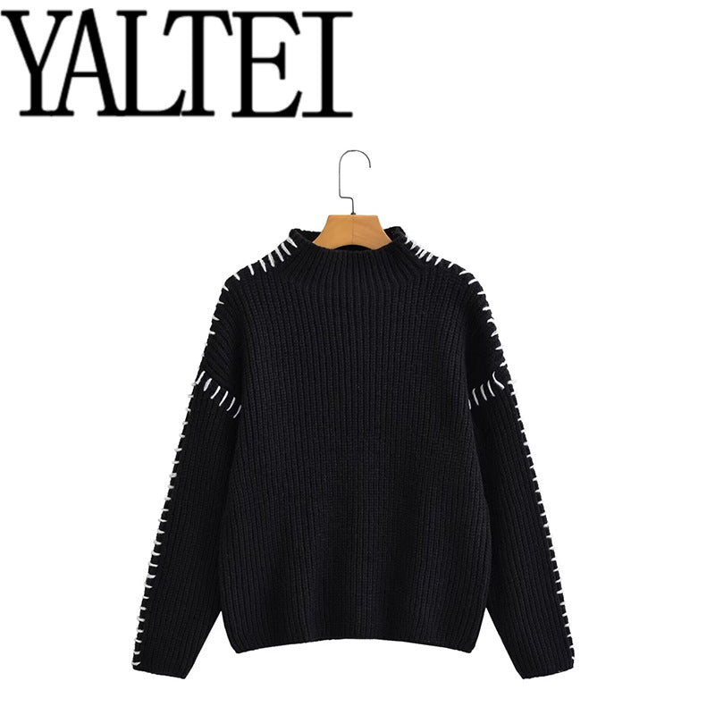 Lucienne | Womens French Style Patchwork Long Sleeve Top - 1