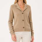 Lucinda | Womens Knit Cardigan Stand Collar Loose Jacket Outerwear, Camel
