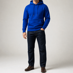 Lucius | Mens Casual Autumn Winter Long Sleeve Pullover Cotton Shirt, Blue