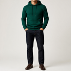 Lucius | Mens Casual Autumn Winter Long Sleeve Pullover Cotton Shirt, Green