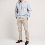 Lucius | Mens Casual Autumn Winter Long Sleeve Pullover Cotton Shirt, Light Grey