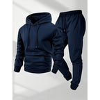 Lucius | Mens Casual Autumn Winter Long Sleeve Pullover Cotton Shirt - Navy