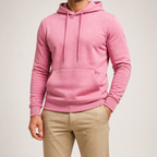 Lucius | Mens Casual Autumn Winter Long Sleeve Pullover Cotton Shirt, Pink