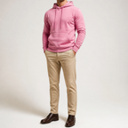 Lucius | Mens Casual Autumn Winter Long Sleeve Pullover Cotton Shirt, Pink
