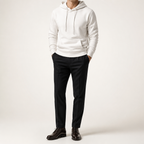 Lucius | Mens Casual Autumn Winter Long Sleeve Pullover Cotton Shirt, White