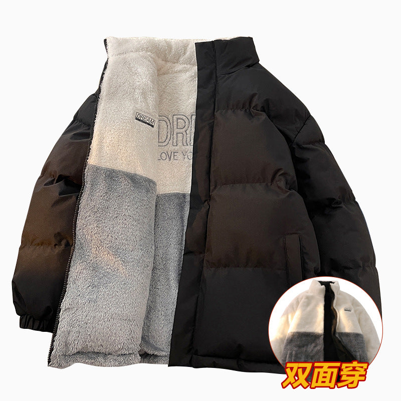 Ludovic | Mens Winter Thickened Padded Wool Lined Warm Jacket - Black