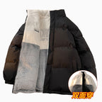 Ludovic | Mens Winter Thickened Padded Wool Lined Warm Jacket - Black