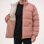 Ludovic | Mens Winter Thickened Padded Wool Lined Warm Jacket, Pink