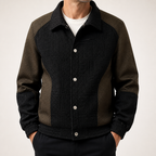 Luther | Mens Slim Fit Casual Lapel Contrast Stitching Jacket, Black