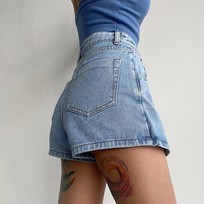 Lyric | Womens High Waisted Denim Skort Jean Skirt Shorts