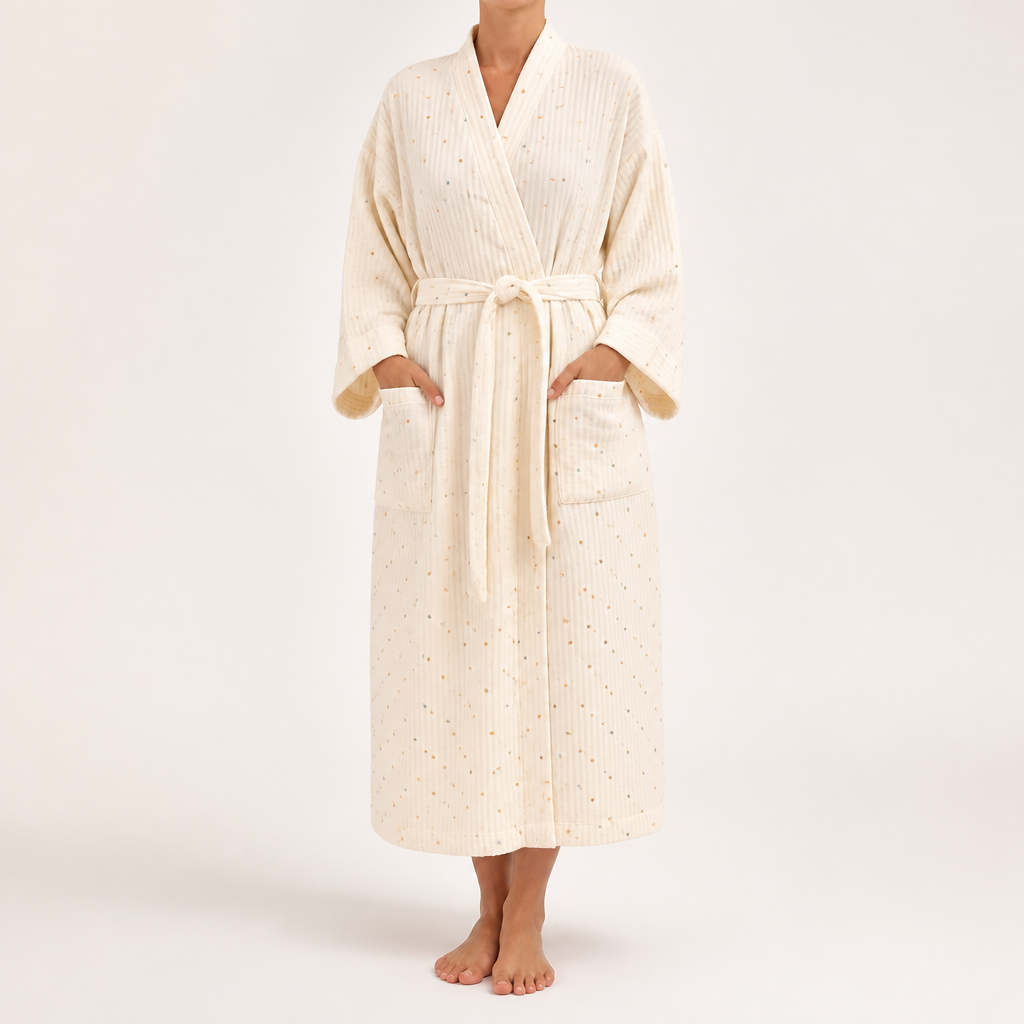 Madeline | Womens Cotton Loungewear Sleepwear Nightwear Robe, Design 1