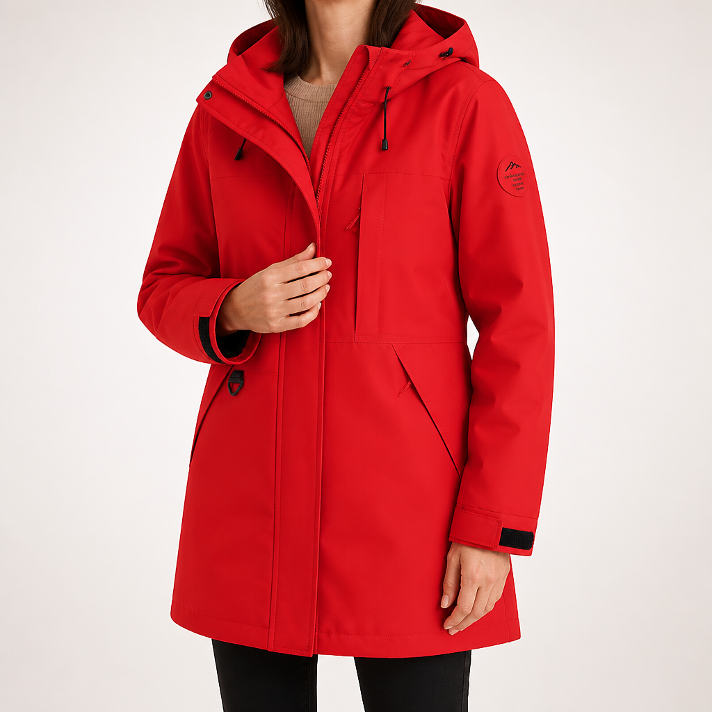 Madge | Womens Ski Jacket Waterproof Windproof 3-in-1 Hooded Winter Coat, Red