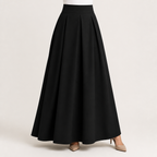 Maeve | Womens Plus Size High Waisted A Line Long Maxi Skirt, Black