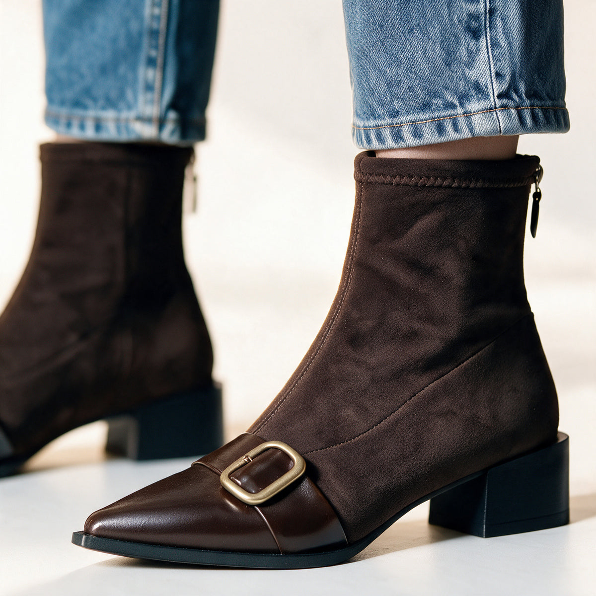 Bridget Buckle Ankle Boots