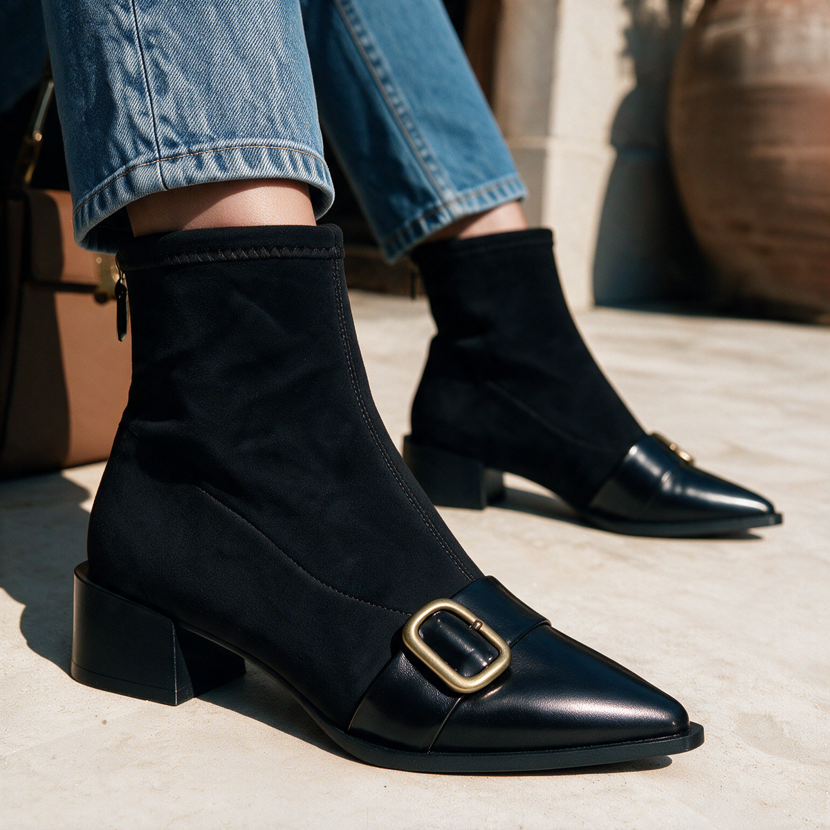 Bridget Buckle Ankle Boots