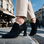 Violet Sculpted Black Heels